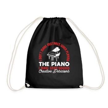 Pianist I DonT Make Mistakes When - Drawstring Bag - black - Front