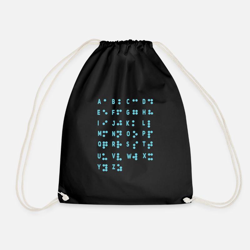 Impaired Letters Awareness Dots Braille - Turnbeutel - Schwarz