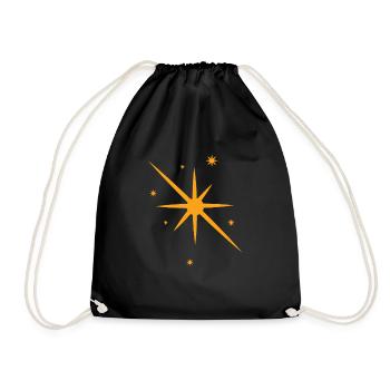 Goldener Stern - Turnbeutel - Schwarz - Vorne