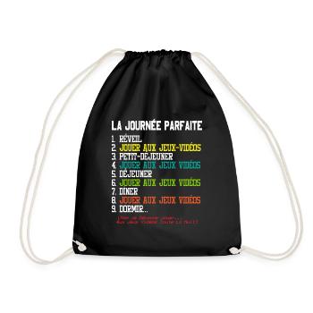 Cadeau Geek Gamer Ado La Journée Parfaite Humour - Sac de sport léger - noir - Devant