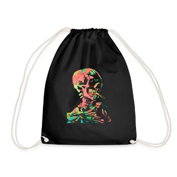 Van Gogh Cigarrette Skull Krawatte Dye - Turnbeutel - Schwarz - Vorne