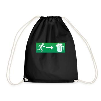 Emergency exit beer - Drawstring Bag - black - Front