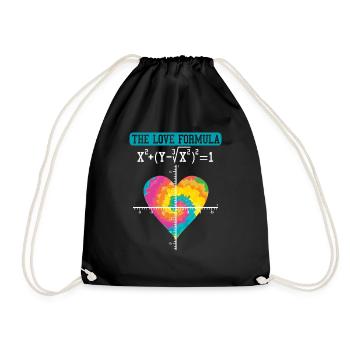 The Love Formula Math Teacher Valentine's Day - Drawstring Bag - black - Front
