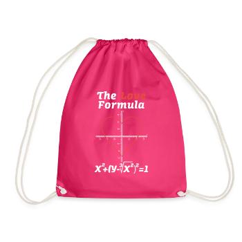 The Love Formula Math Teacher Valentine's Day - Drawstring Bag - fuchsia - Front