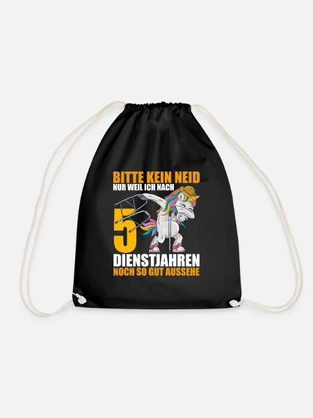 5 Jahre im Dienst 5 Jähriges Dienstjubiläum - Turnbeutel - Schwarz