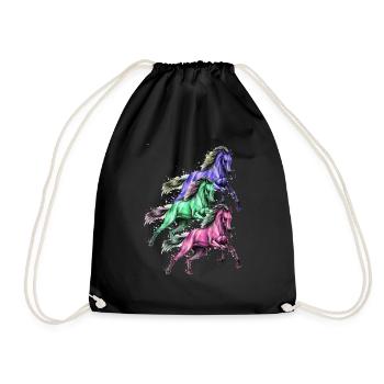 Chevaux - Sac de sport léger - noir - Devant