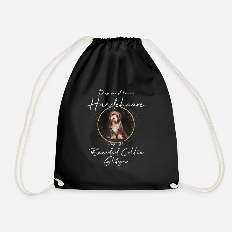 Das ist Bearded Collie Glitzer Hund - Turnbeutel - Schwarz