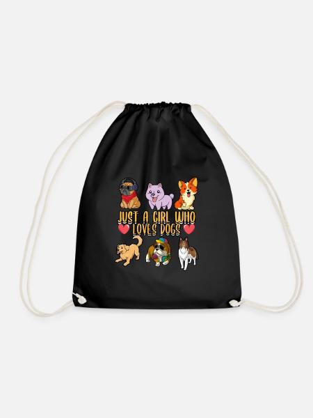 Funny Just A Girl Who Loves Dogs Dog Lover Trainer - Turnbeutel - Schwarz