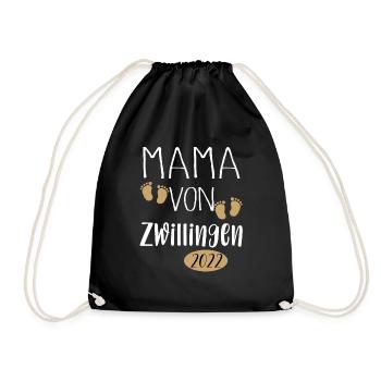 Mama von Zwillingen 2022 | Zwillinge 2022 - Turnbeutel - Schwarz - Vorne