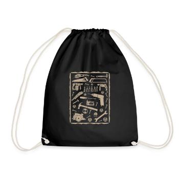 Outils avec cadre vintage - Sac de sport léger - noir - Devant