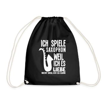 Saxophon - Turnbeutel - Schwarz - Vorne