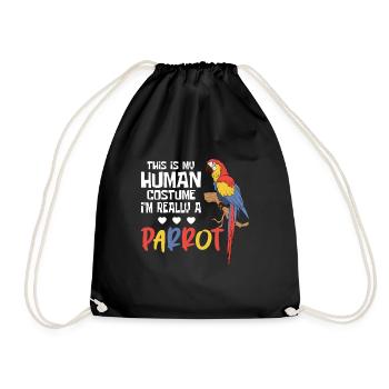 Papageien Papagei Kostüm - Turnbeutel - Schwarz - Vorne