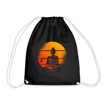 Méditation Bouddha statue Bouddha - Sac de sport léger - noir - Devant
