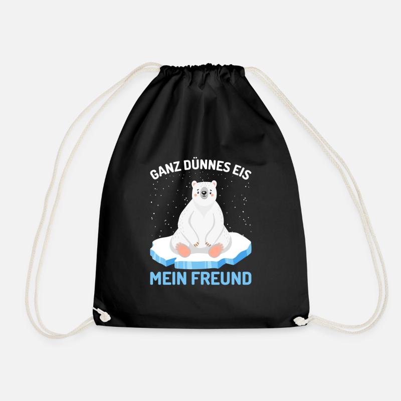 Ganz dünnes Eis mein Freund Eisbär - Turnbeutel - Schwarz