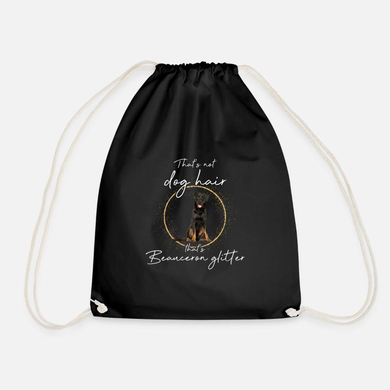 This is Beauceron Glitter Dog - Drawstring Bag - black