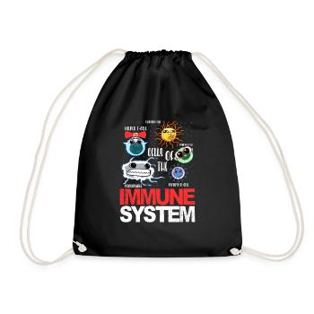 Immune System Cells Biology Cell Science Funny - Drawstring Bag - black - Front