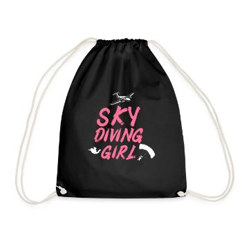 Parachute Sport Jump Skydiver - Drawstring Bag - black - Front