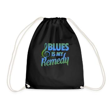 Blues is my Remedy - Drawstring Bag - black - Front
