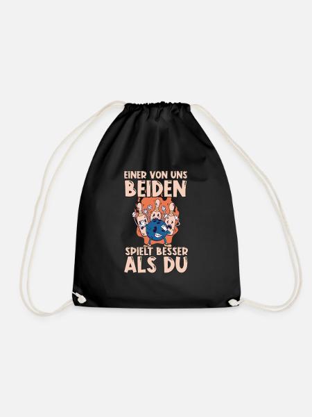 Einer von uns beiden spielt besser als du Bowling - Turnbeutel - Schwarz