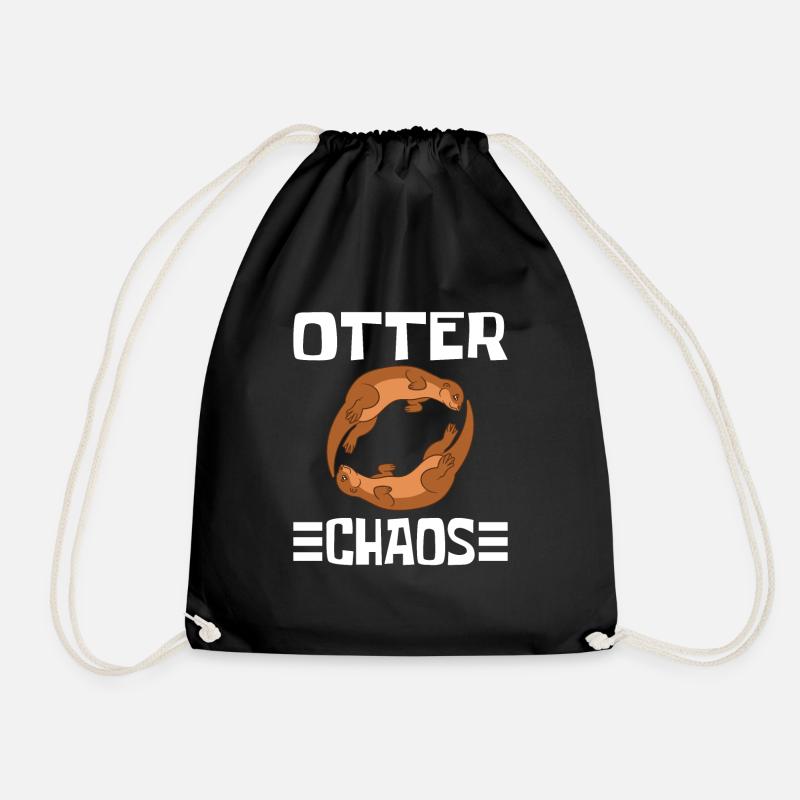 Fischotter Und Seeotter Otter Chaos - Turnbeutel - Schwarz