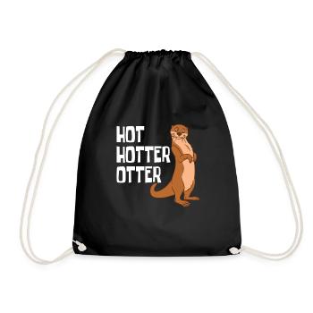 Otter and Sea Otter Hot Hotter Otter - Drawstring Bag - black - Front