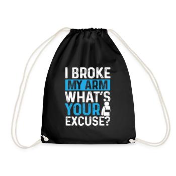 Broken Arm Story Get well Soon Broken Arm - Drawstring Bag - black - Front