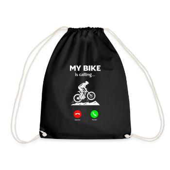 Bicycle Cyclists Cyclists Bikers - Drawstring Bag - black - Front