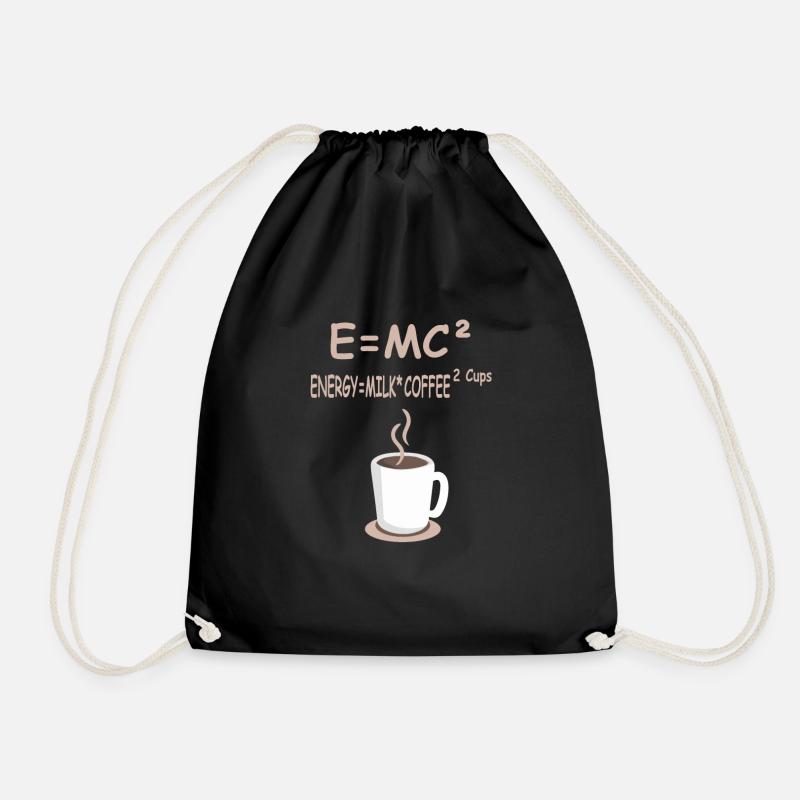 E=MC² Energie = Milchkaffee 2 Tassen - Turnbeutel - Schwarz