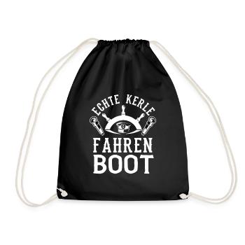 Echte Kerle Fahren Boot Motorboot Kapitän Geschenk - Turnbeutel - Schwarz - Vorne