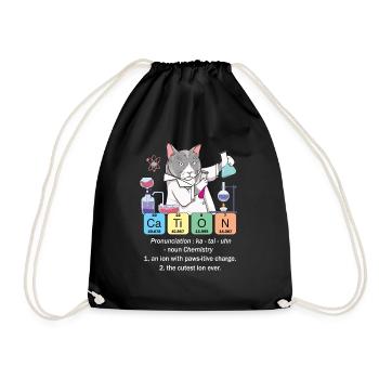 Drôle de chimie inorganique Cat Art Gift - Sac de sport léger - noir - Devant