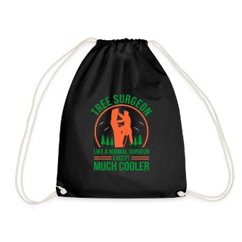 Funny Aborist Chainsaw Gift - Drawstring Bag - black - Front
