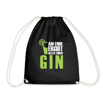Gin - Gin Liebhaber GIN Spruch - Turnbeutel - Schwarz - Vorne