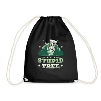 Frisbee Golf Stupid Tree Disc Golf Tee - Drawstring Bag - black - Front
