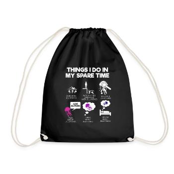 Costume de méduse Aquarium océanique - Sac de sport léger - noir - Devant