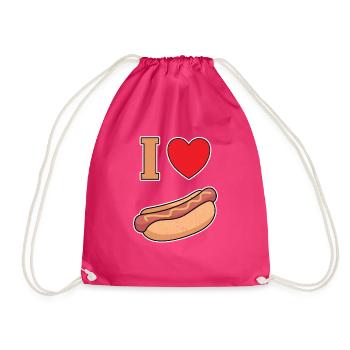 Ich Liebe Bockwurst mit Senf - Turnbeutel - Fuchsia - Vorne