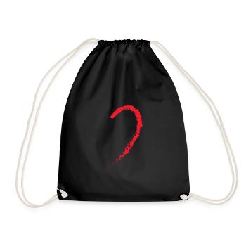 Red Half Heart Gift Idea - Drawstring Bag - black - Front