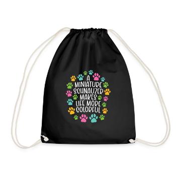 Schnauzer miniature faire la vie chien coloré - Sac de sport léger - noir - Devant