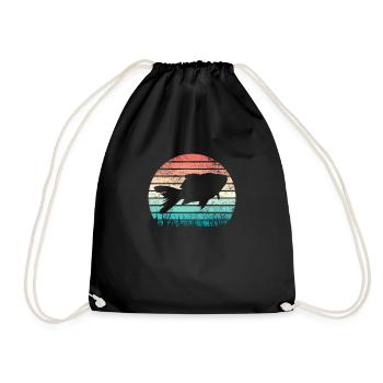 Aquarium Aquaristics Fish Ornamental fish Aquascaping - Drawstring Bag - black - Front