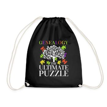 Genealogy The ultimate Puzzle Genealogist Ancestry - Drawstring Bag - black - Front