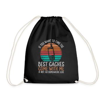 Geocaching GPS for Geocaching Vintage Geocacher - Drawstring Bag - black - Front