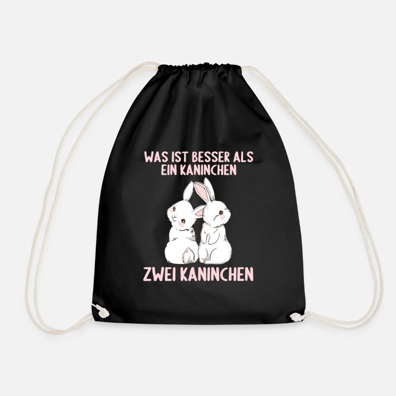 Hase Häschen was ist besser als ein Kaninchen - Turnbeutel - Schwarz