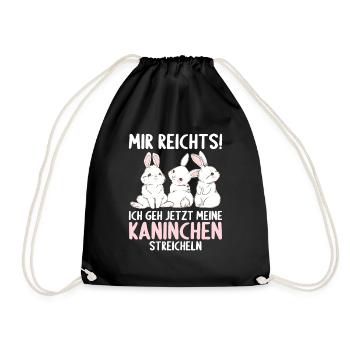 Hase Mir reichts ich geh Kaninchen streicheln - Turnbeutel - Schwarz - Vorne