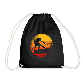 Wakeboard Wakeboarding - Drawstring Bag - black - Front