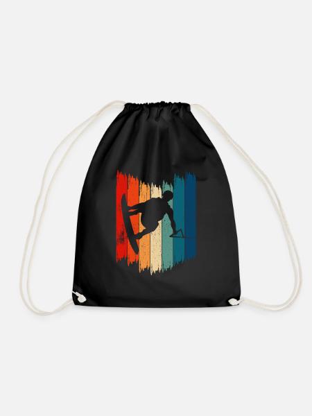 Wakeboard Vintage Wakeboarding - Drawstring Bag - black