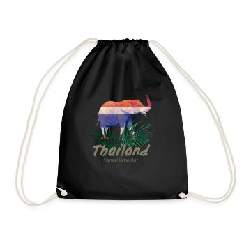 Éléphant de Thaïlande avec drapeau et cadeau jungle - Sac de sport léger - noir - Devant