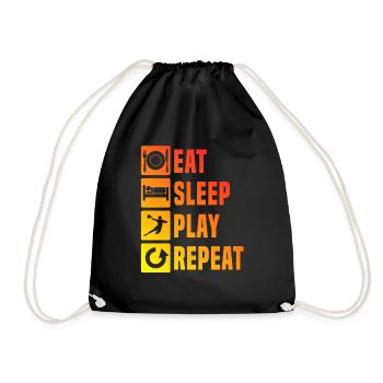 Handball Kids Eat Sleep Handball Repeat - Drawstring Bag - black - Front