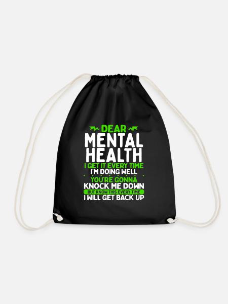 Mental Health Awareness Month Mental Health - Drawstring Bag - black