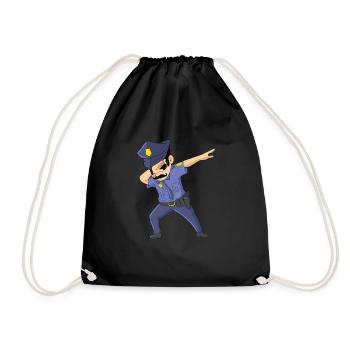 Dabbing Future Policeman Dab Dance Dabbing Cop - Drawstring Bag - black - Front
