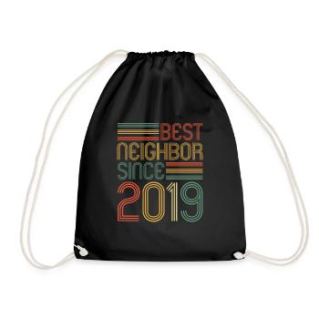 Best neighbor since 2019 Nachbarn Nachbar - Turnbeutel - Schwarz - Vorne