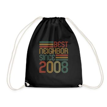 Best neighbor since 2008 Nachbarn Nachbar - Turnbeutel - Schwarz - Vorne